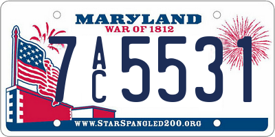 MD license plate 7AC5531