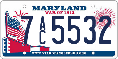 MD license plate 7AC5532