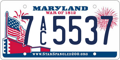 MD license plate 7AC5537