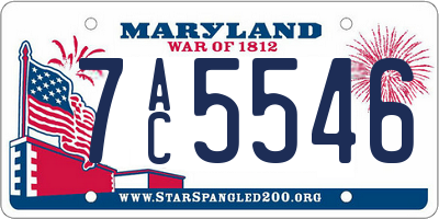 MD license plate 7AC5546