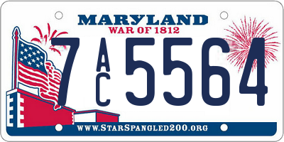 MD license plate 7AC5564