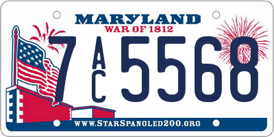 MD license plate 7AC5568