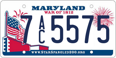 MD license plate 7AC5575