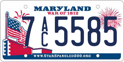 MD license plate 7AC5585