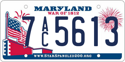 MD license plate 7AC5613