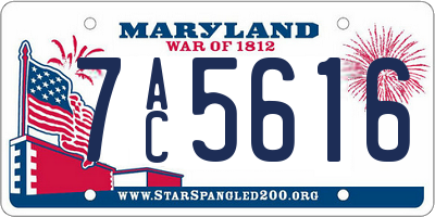 MD license plate 7AC5616