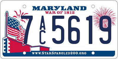 MD license plate 7AC5619