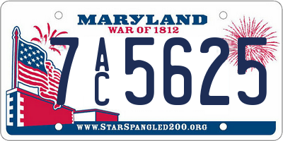 MD license plate 7AC5625