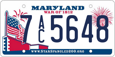 MD license plate 7AC5648