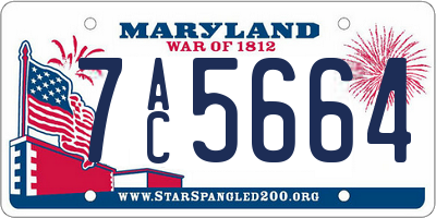 MD license plate 7AC5664