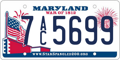 MD license plate 7AC5699