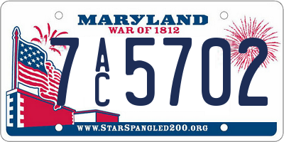 MD license plate 7AC5702