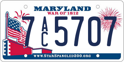 MD license plate 7AC5707
