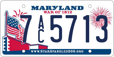 MD license plate 7AC5713