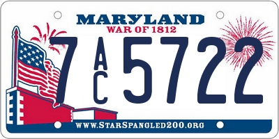 MD license plate 7AC5722