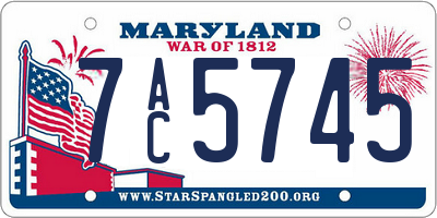 MD license plate 7AC5745