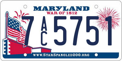 MD license plate 7AC5751
