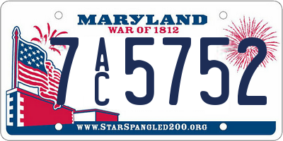 MD license plate 7AC5752