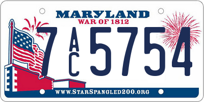 MD license plate 7AC5754