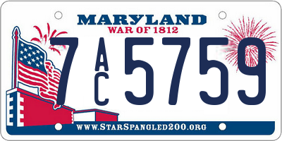 MD license plate 7AC5759