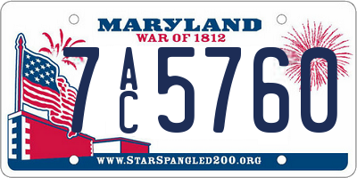 MD license plate 7AC5760