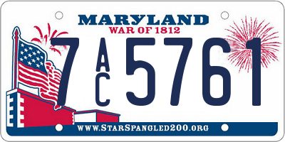 MD license plate 7AC5761
