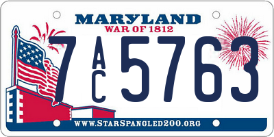 MD license plate 7AC5763