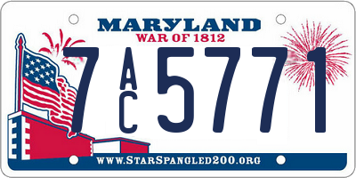 MD license plate 7AC5771