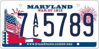 MD license plate 7AC5789