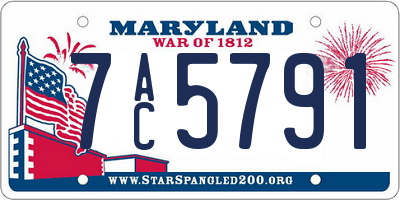 MD license plate 7AC5791
