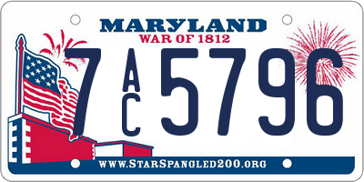 MD license plate 7AC5796