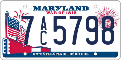 MD license plate 7AC5798