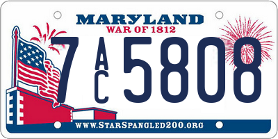 MD license plate 7AC5808