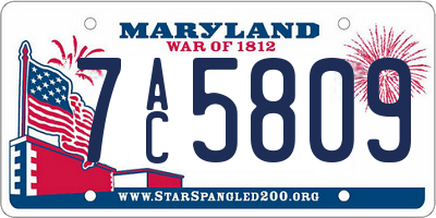 MD license plate 7AC5809