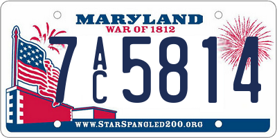MD license plate 7AC5814