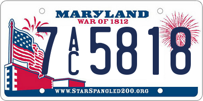MD license plate 7AC5818