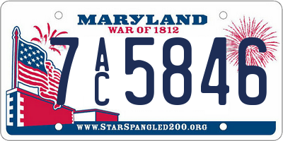 MD license plate 7AC5846