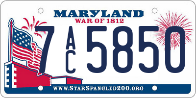 MD license plate 7AC5850