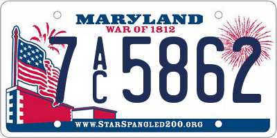 MD license plate 7AC5862