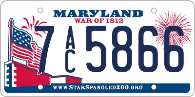 MD license plate 7AC5866