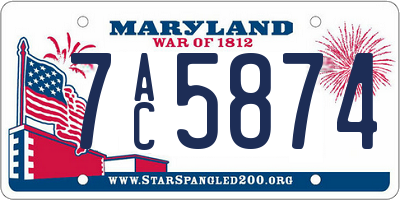 MD license plate 7AC5874