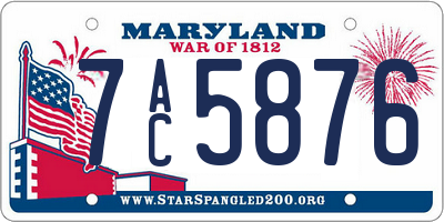 MD license plate 7AC5876