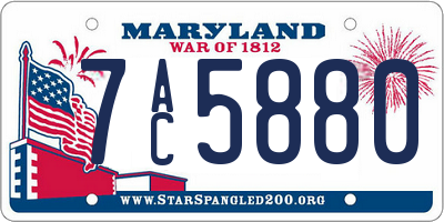 MD license plate 7AC5880