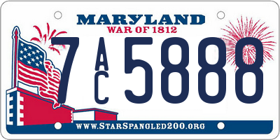 MD license plate 7AC5888