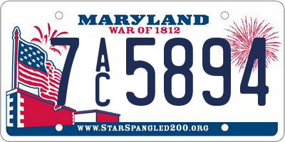 MD license plate 7AC5894