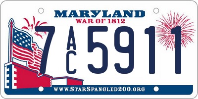 MD license plate 7AC5911