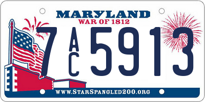 MD license plate 7AC5913