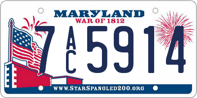 MD license plate 7AC5914