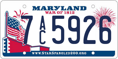 MD license plate 7AC5926