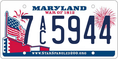 MD license plate 7AC5944